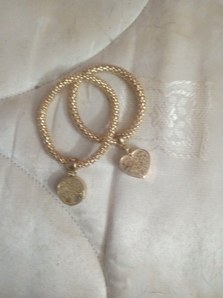 Tree Of Life And Heart Mesh Charm Bracelets