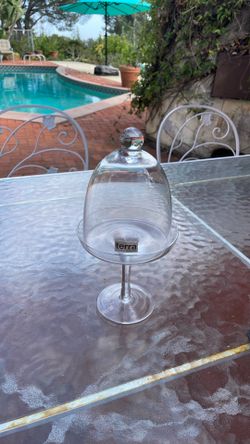 Mini glass pedestal cake stand with dome lid