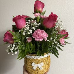 Small Basket With Roses