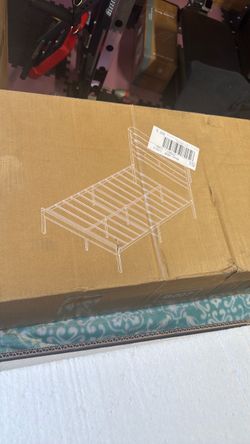 Metal Bed Frame with Headboard in Box