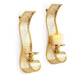 Gold Candle Sconces 2PC