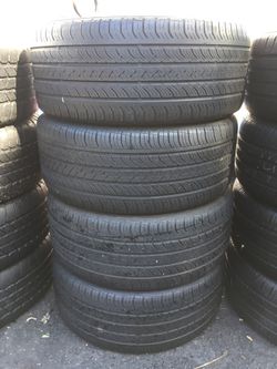 245/45/18 continental set of used tires in great condition 70% tread 250$ for 4 . Installation and balance available, wheel alignment available, road