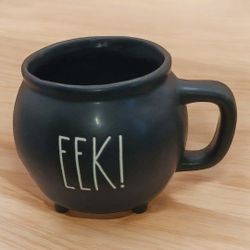 Rae Dunn "Eek!" Mug,  a spot of discoloration inside on the rim and a small spot on the back of the cup
Cauldron Mug
New without tag 