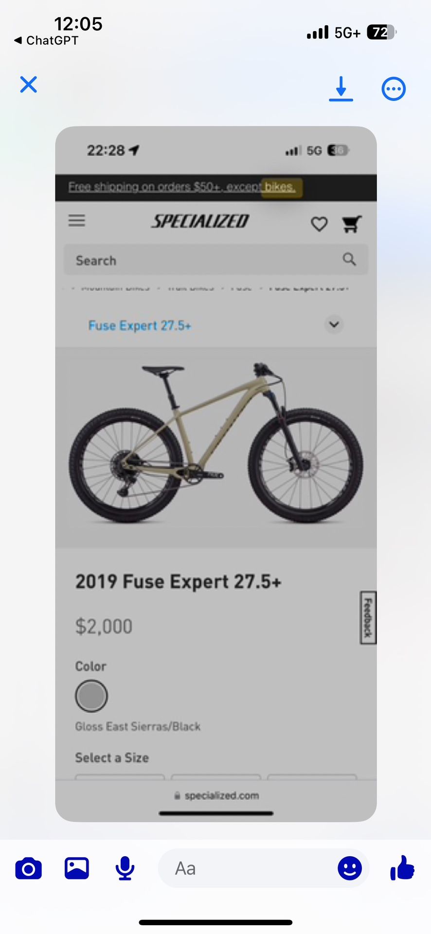 Specialized Fuse  Mountain Bike 