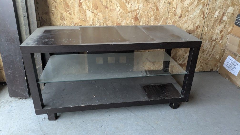 TV Stand w/ Tempered Glass Shelf