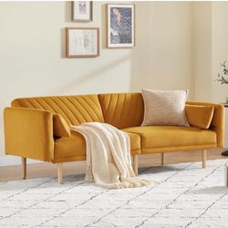 78” Ginger Yellow Mustard Couch
