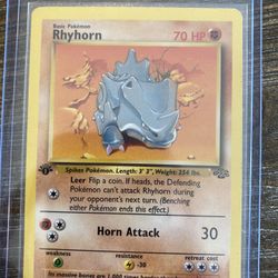 1999 1st Edition Rhyhorn From The Jungle Set 61/64