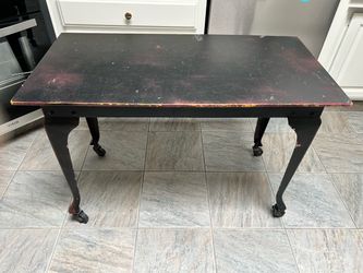 Vintage Black Wood Table on wheels