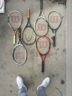 6 tennis rackets