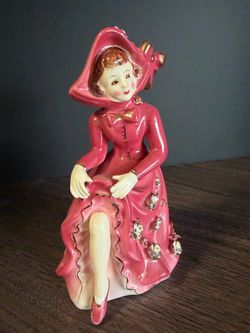 Ceramic China Red Dress Figurine