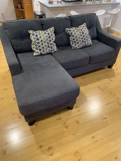 Blue Sofa with Reversible Chaise