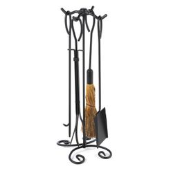 5 Piece Fireplace Tool Set With Stand