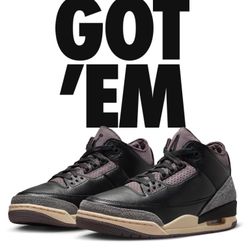 Jordan 3 x A Ma Maniére While You Were Sleeping DS Men’s Size 10.5