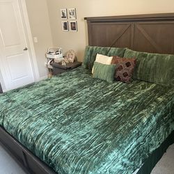 Bed Frame, Mattress And Dresser For Sale 