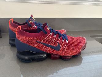 Nike Air VaporMax Flyknit 3 Noble Red Blue Void AJ6900-600 Men's Size 11