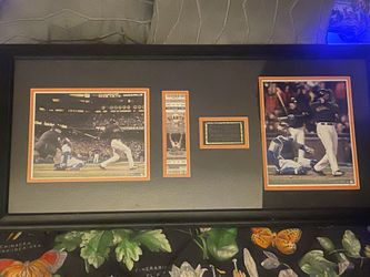 Barry Bonds Record-Breaking Home Run Commemorative Framed Display with Tickets