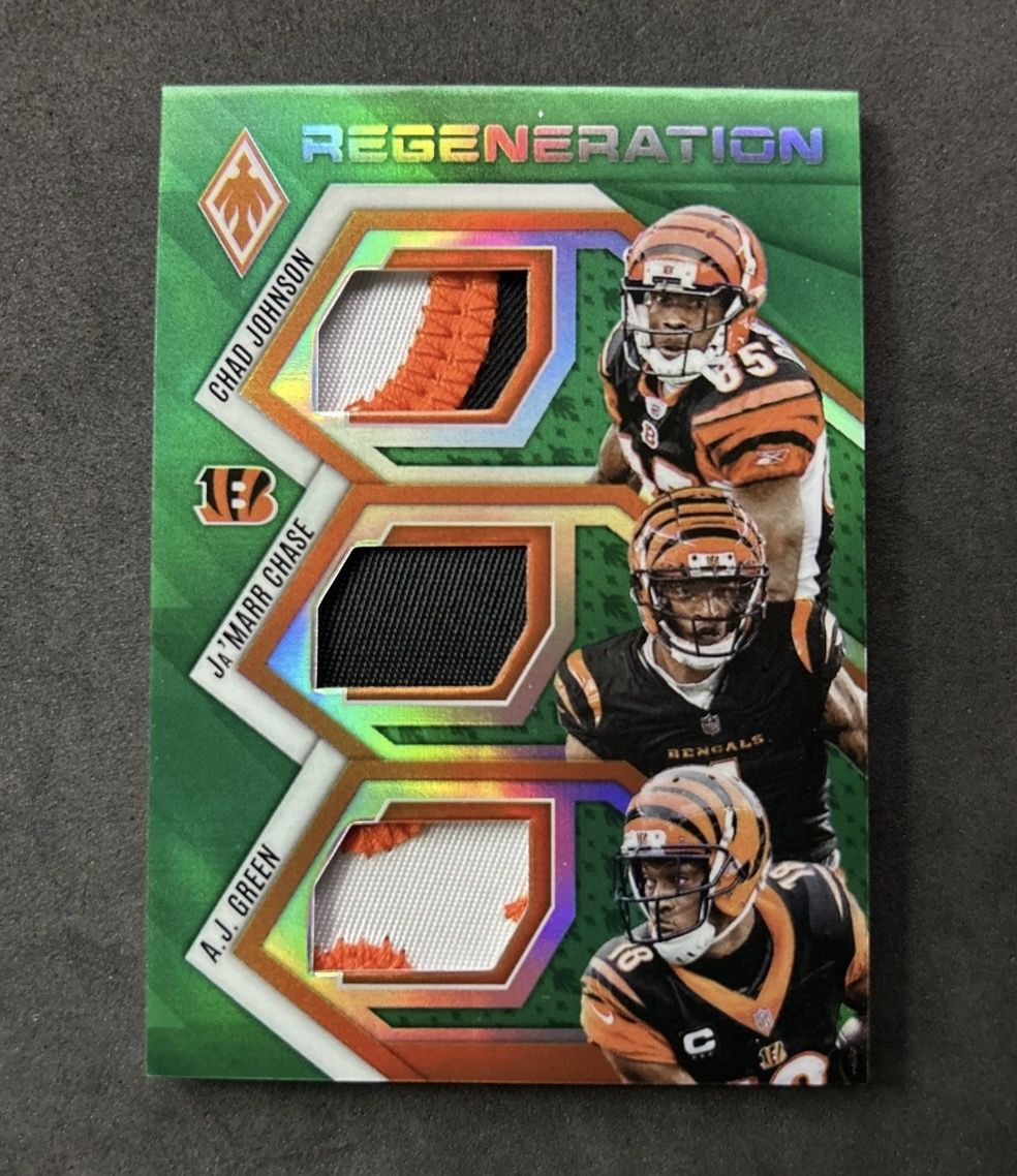 2025 Phoenix Regeneration Chad Johnson Jamarr Chase AJ Green /99 Green RGN-CIN