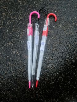 Clicks Bubble Auto-Open and Auto-Close Stick Umbrella - Clear