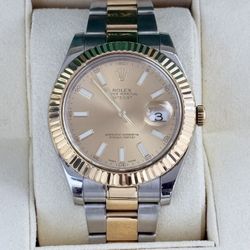 2015 Rolex Pre Owned 41mm DateJust-II Champagne Stick Dial 