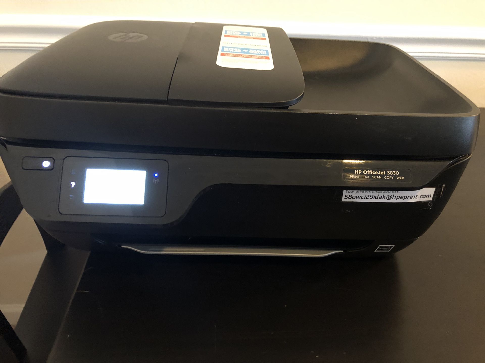 Hp office Jet 3830 all in one wireless printer