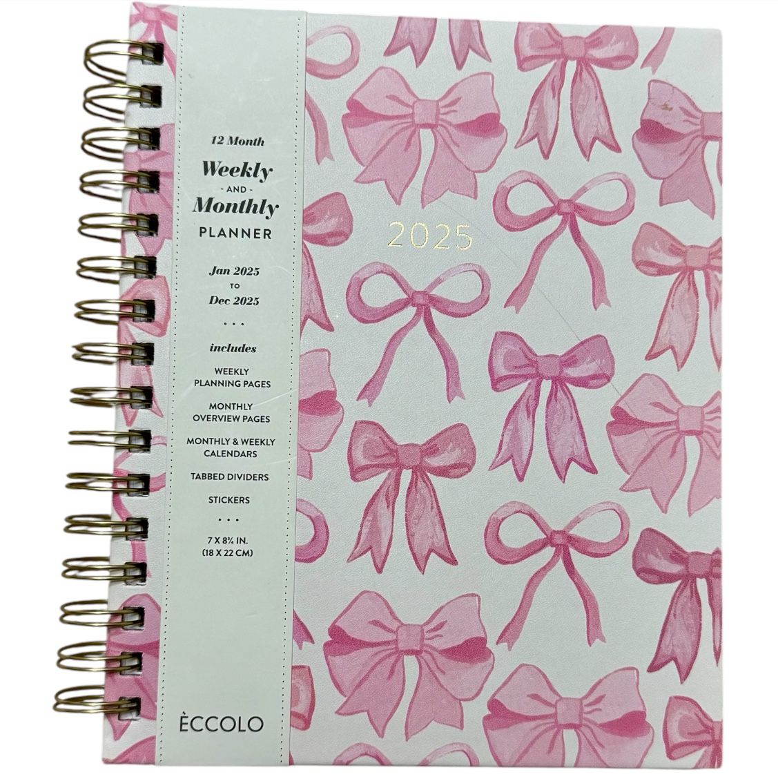 Pink And White Ribbon Planner 2025