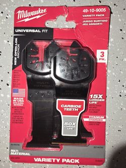 Milwaukee Universal Fit Open-Lok Oscillating Multi-Tool Blades Variety Pack 3-Pack 49-10-9005