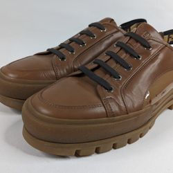 Fendi Brown Leather Slingback Sneakers