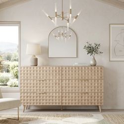 6 Drawer Dresser with Diamond Pattern