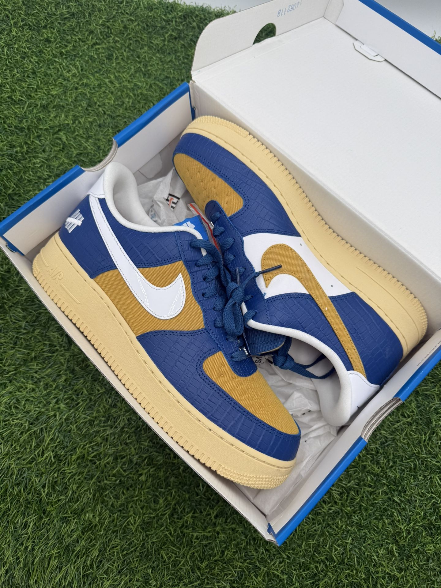 New Nike Air Force 1 Low X Undefeated Blue Yellow Size 11
