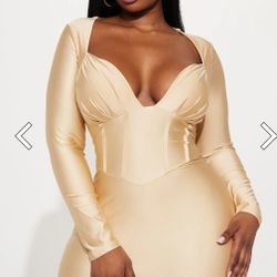 Royalty Maxi dress Gold Champagne  Fashion Nova 3x