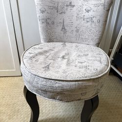 Accent Chair Paris Print Upholstered Vanity Chair Bedroom Sitting Chair