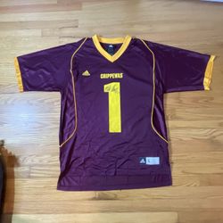 CENTRAL MICHIGAN CHIPPEWAS FOOTBALL JERSEY SIZE LARGE ADIDAS MAROON NCAA