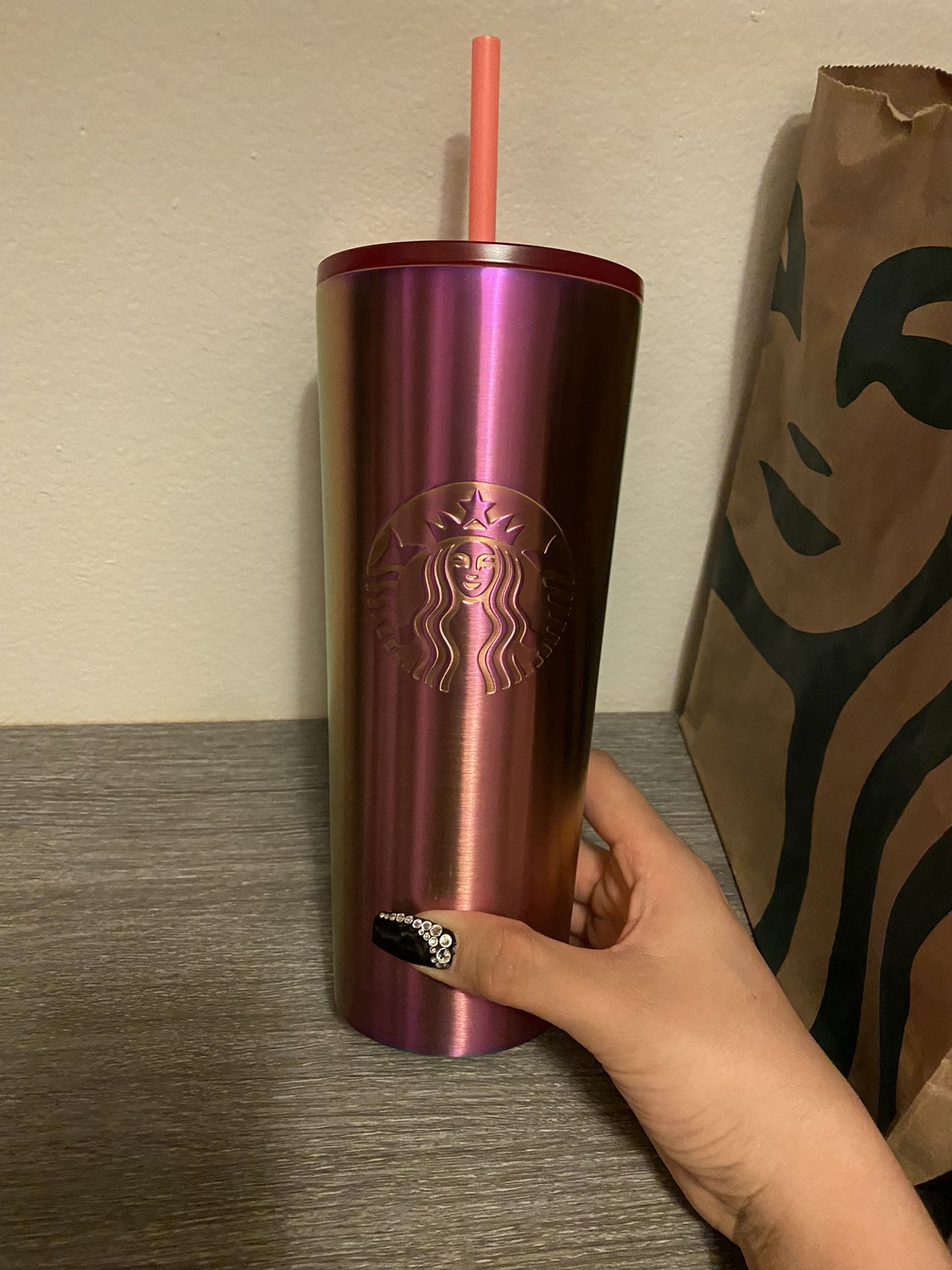 Starbucks Pink Oil Slick Stainless Steel Tumbler