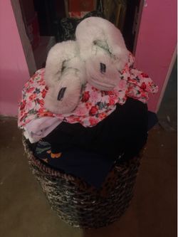 Basket of women’s plus clothes