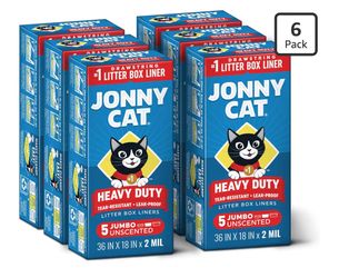 Jonny Cat Litter Box Liners Heavy Duty, Tear & Leak Resistant Jumbo 30ct