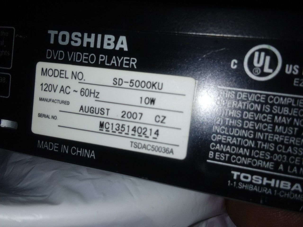 TOSHIBA.DVD.VIDEO PLAYER