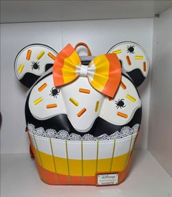 Loungefly minnie mouse candy corn cupcake mini backpack