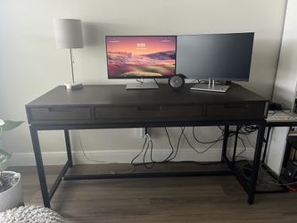 Solid Wood Top And Metal Desk (Like New)