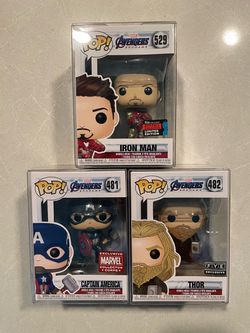 Ironman Cap & Thor Endgame Funko Pop Set *MINT* 2019 NYCC Convention Exclusive FYE MCC Marvel Avengers 481 Infinity War 482 Stormbreaker Mjolnir 529