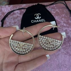 New hoops 18k stainless steel gold comes with bag