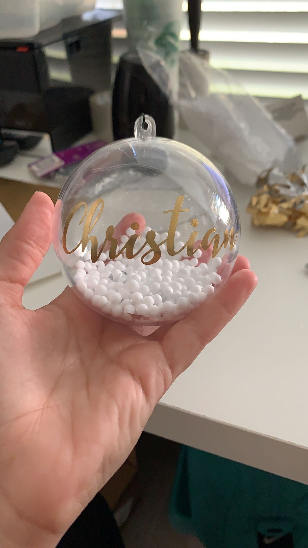 Christmas Ornament Clear Customs - Bolas De navidad Personalizadas