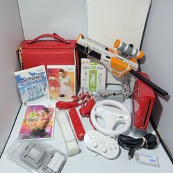 Red Nintendo Wii With 37 N64 And Wii Games With Extras 