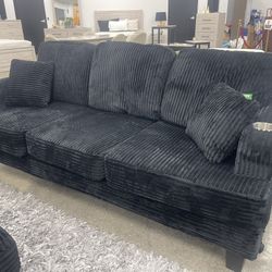 Black Sofa - Soft Fabric - Comes Brand New