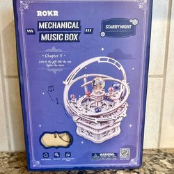 ROKR Mechanical Music Box Kit | Starry Night | DIY Wooden Model