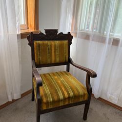 Antique Walnut Solid Wood Chair