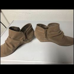 Tan Ankle Boot Womens Wedge Heel Zip Blowfish Brand  Size 10