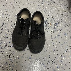 All Black Vans Size 8 W