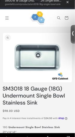Stainless under mount single basin kitchen sink