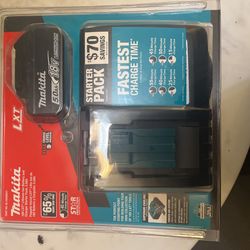 Makita 18LXT Lithium Ion Battery and Charger Starter Pack, 5.0Ah