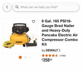 DEWALT 6 Gal Pancake Air Compressor Combo Kit